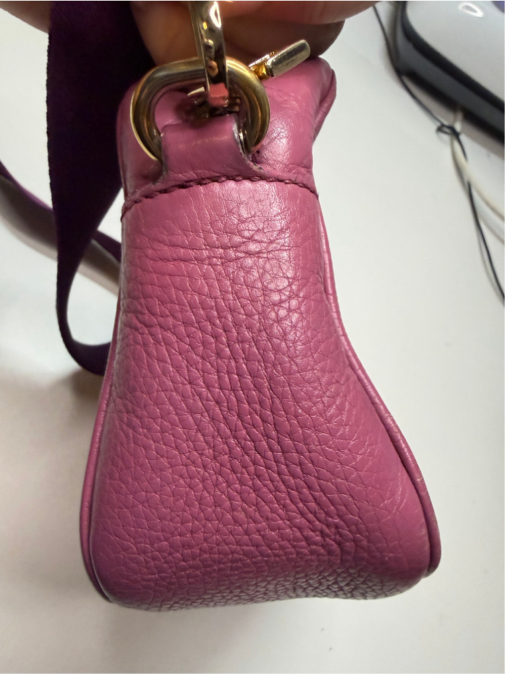 Women's Gucci Leather Crossbody Bag, One Size, Purple - Picture 7 of 12